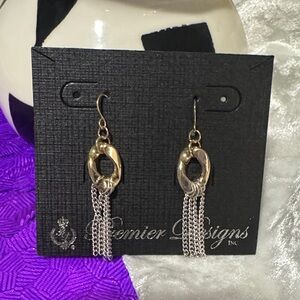 Premier Designs Two-Tone Chain Earrings